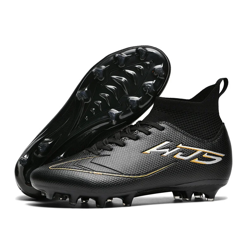 Premium High-Top Football Cleats with Fly-Knit Ankle Support (Unisex, Professional Training Shoes for Natural Grass) s0cqo