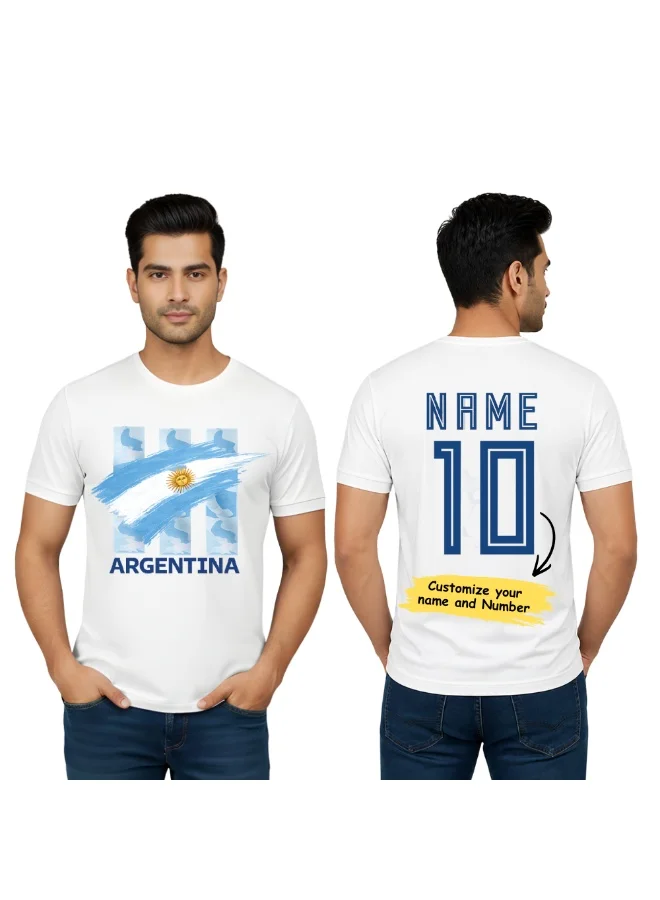 PRINTSHOP4ME Argentina National Team Football Jersey Dry-Fit T-Shirt for Men (Blue and White, Adult) 2sgo2