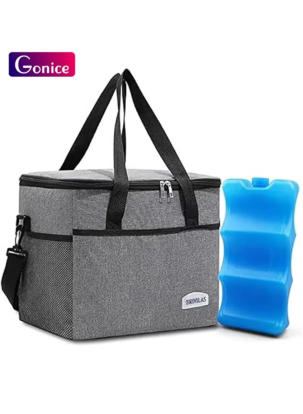 Gonice Breast Milk Cooler Bag with Ice Pack (Grey, 1 Pack) cq1cj
