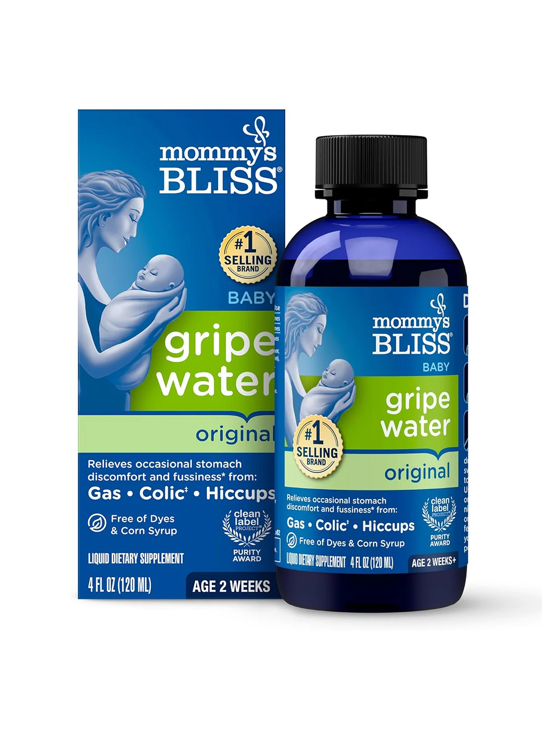 Mommy's Bliss Original Gripe Water Herbal Supplement for Infants (120 mL) h37yg