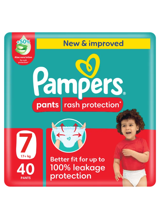 Premium Aloe Vera Pants Diapers (Size 7, 40 Count) Ultra-Soft Breathable Training Pants for Toddlers y0loz