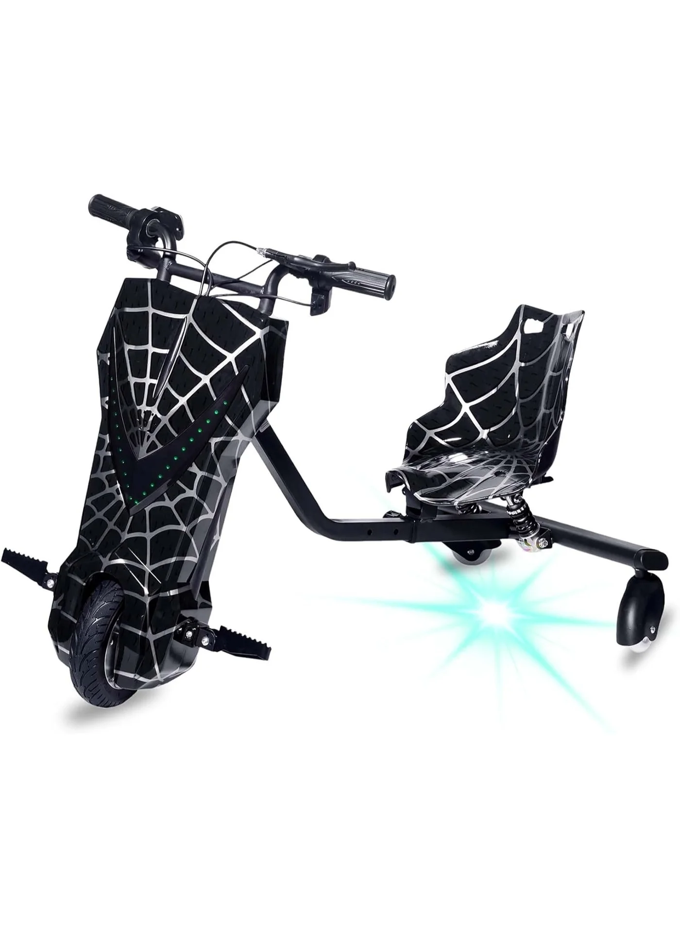 Crony JL009 Electric Drift Scooter for Kids, 250W Motor, 36V Battery, 3-Speed Modes, LED Lighting, Bluetooth Speaker, 8-Inch Wheels (Black) yl7oi