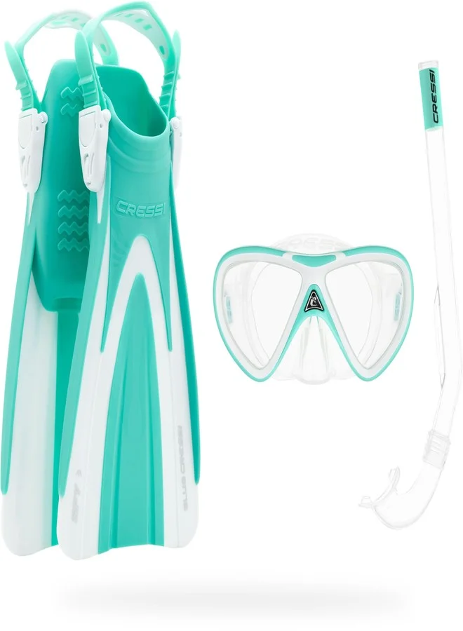 Premium Junior Snorkelling Set with Fins Mask and Snorkel for Kids (Blue, S/M) uenng