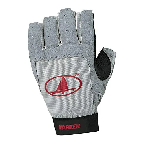 Sport Classic 3/4 Finger Sailing Gloves Premium Grip Protection (Grey/Black/Red, Medium) 8dnsy