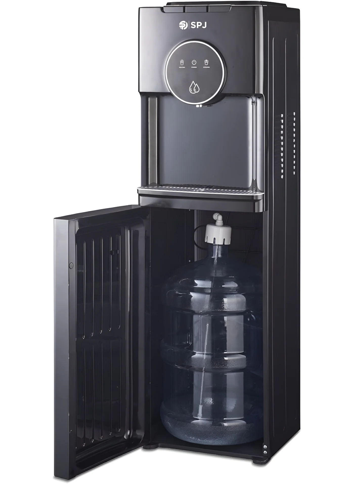SPJ Bottom Loading Water Dispenser, Hot Cold & Normal Temperature Cooler with Child Safety Lock (Black, 18.9L) c7s7e