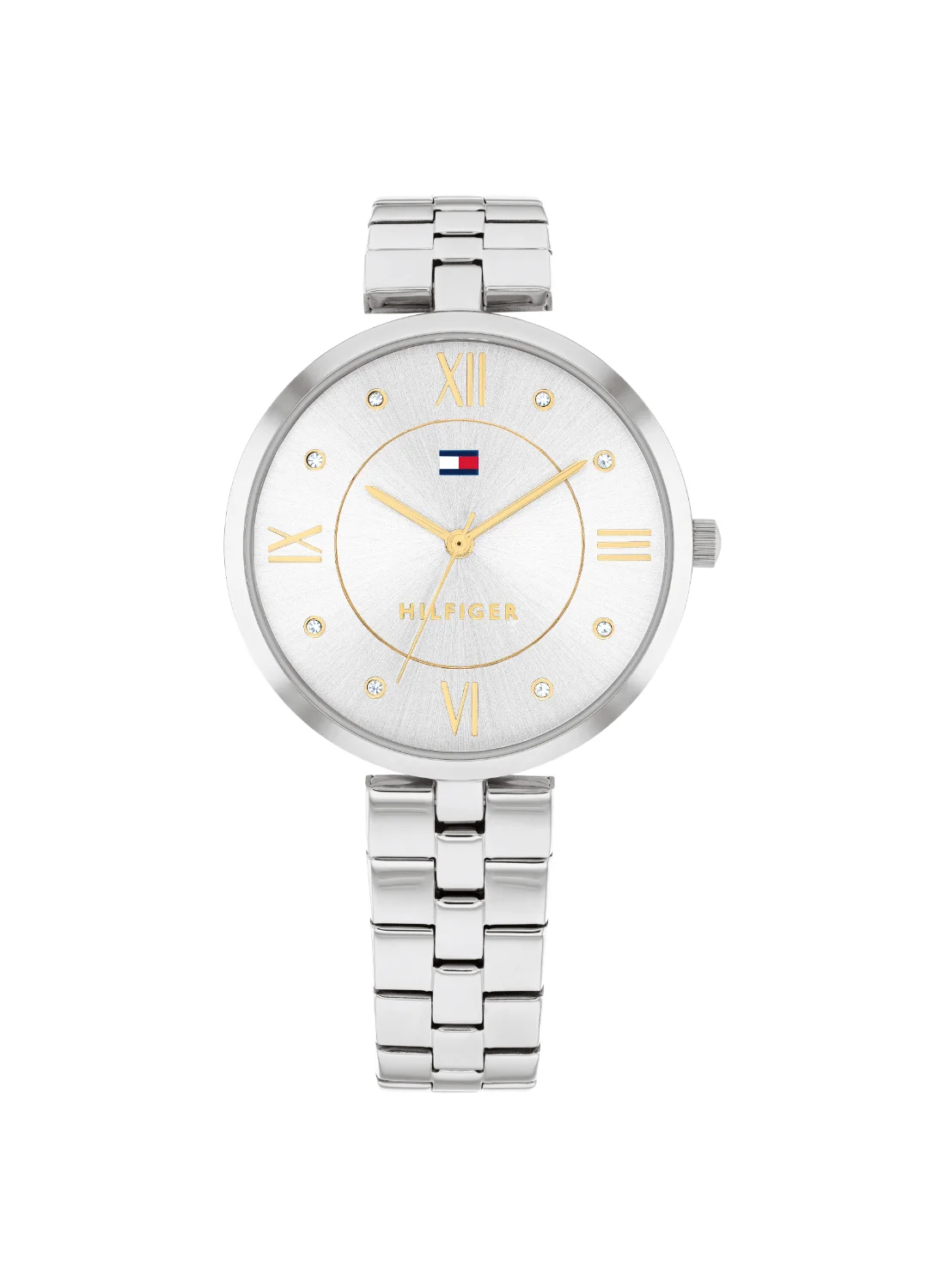 Premium Round Analog Wrist Watch for Women Silver Stainless Steel Case (Silver, One Size) 3eu4l