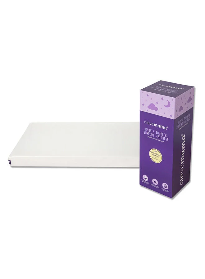 Clevamama Antiallergy Cot Bed Mattress Premium Breathable Foam (70x140x10 cm) for Toddlers adndl