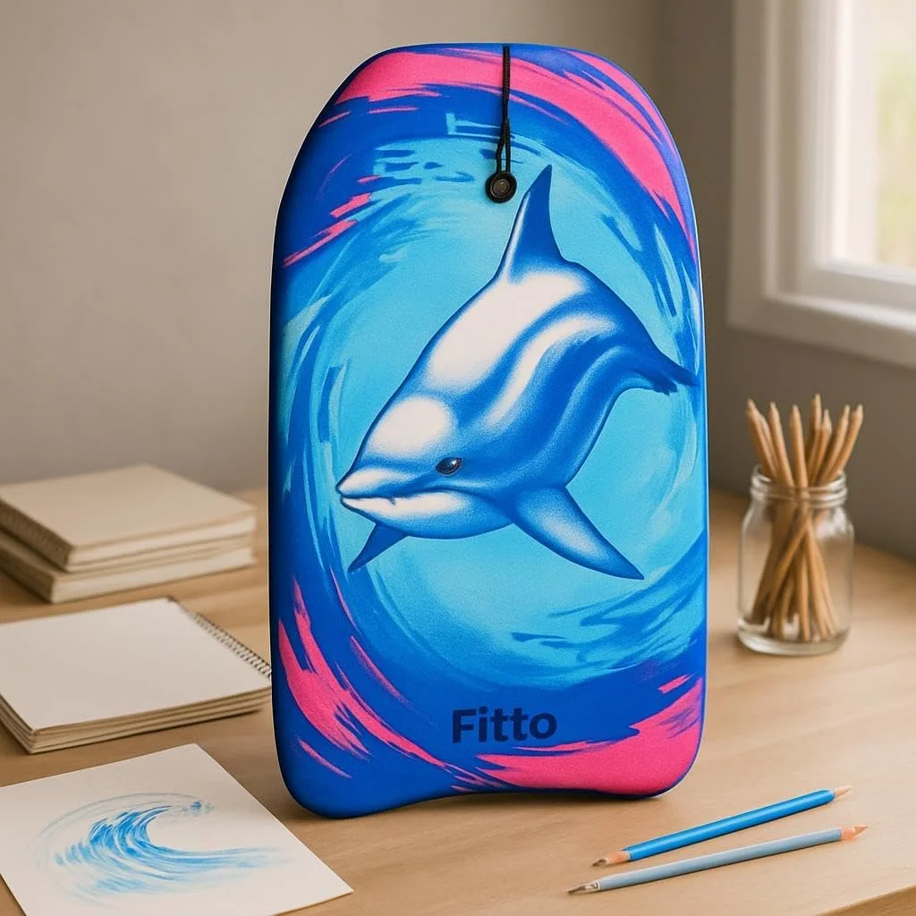 Fitto Premium Lightweight Foam Beach Board for Swimming and Surfing (Durable Water Sports Paddle Board, 100 cm) 68zgx