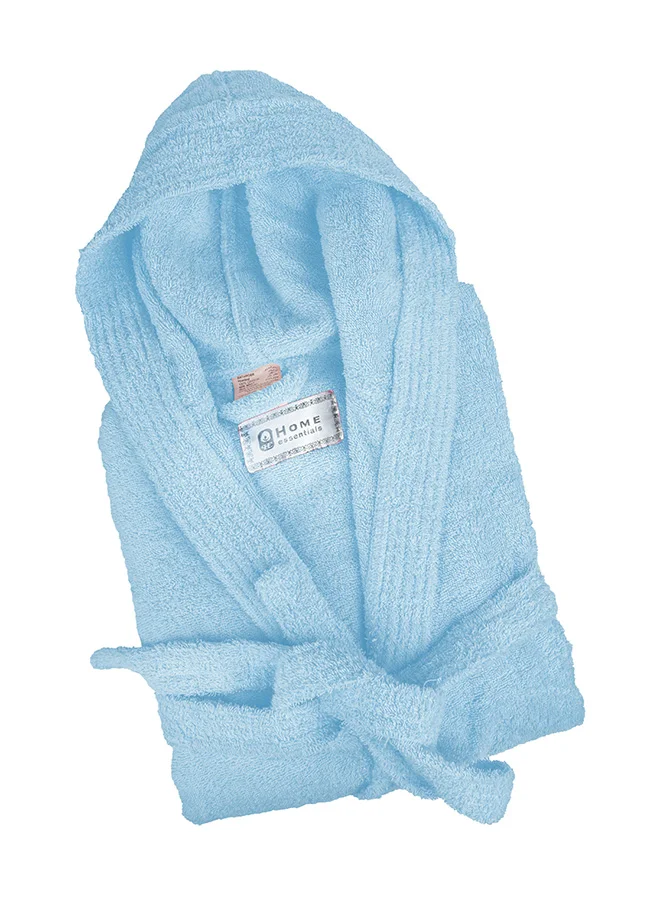 Home Essentials Unisex Bathrobe Cotton Premium Soft Absorbent Bath Robe for Men & Women (Light Blue, Adult One Size) f103r