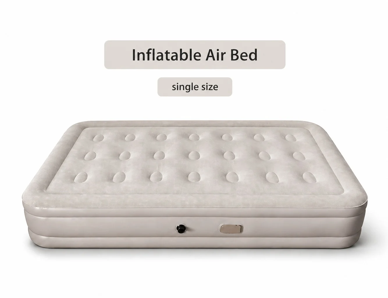 O2. Inflatable Air Mattress with 4000mAh Electric Pump, Raised Portable Bed with Soft Flocked Surface, Includes Pillow and Storage Bag (198 x 100 x 40 cm) w5qzx