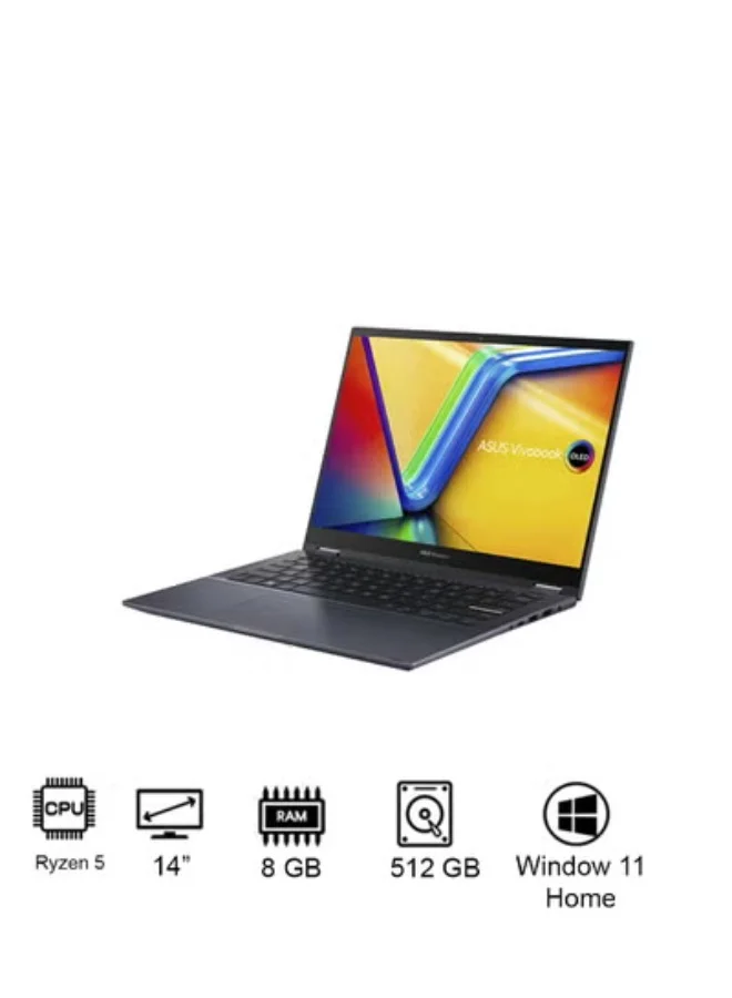 Premium 14-Inch Touchscreen Laptop, AMD Ryzen 5 Processor, 8GB RAM, 512GB SSD, Windows 11, Bilingual Keyboard (Quiet Blue, 14-Inch) 9hplv