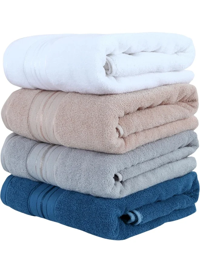 Home Dwell Premium Cotton Bath Towels Set - Highly Absorbent Hotel & Spa Quality Towels (Multi-Color, Set of 4) dggpm