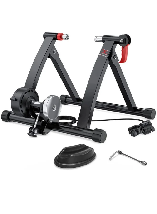 Max Strength Indoor Cycling Bike Stand Trainer (Magnetic Stationary Exercise Stand for Road and Mountain Bikes, Carbon Steel) 85qik