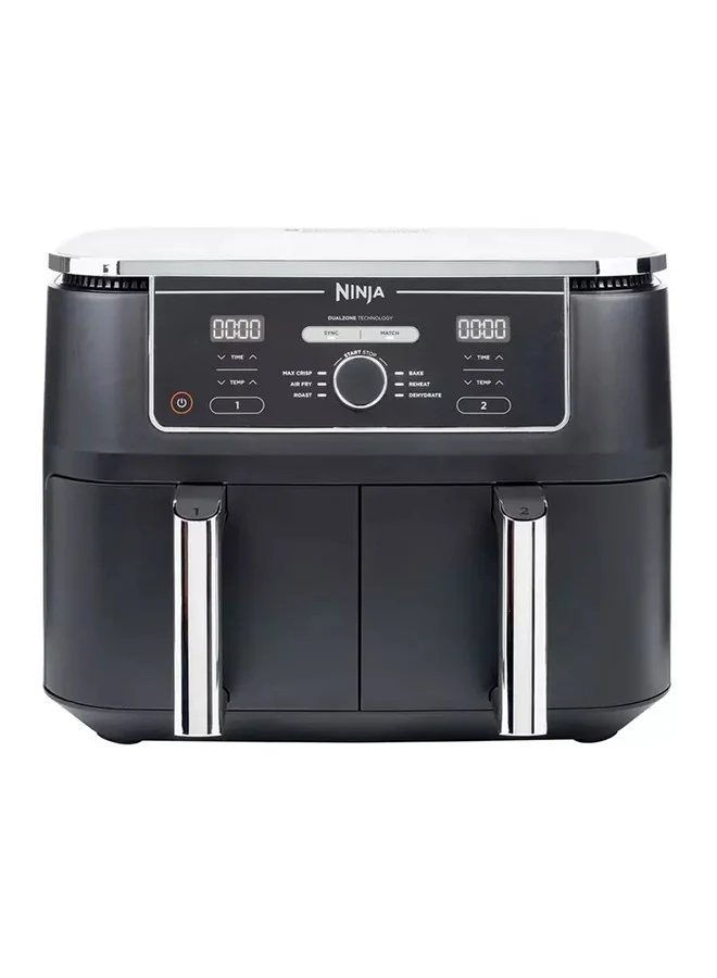 Premium Dual Zone Air Fryer Large Capacity Kitchen Appliance (Black/Silver, 9.5 L) 9wekm