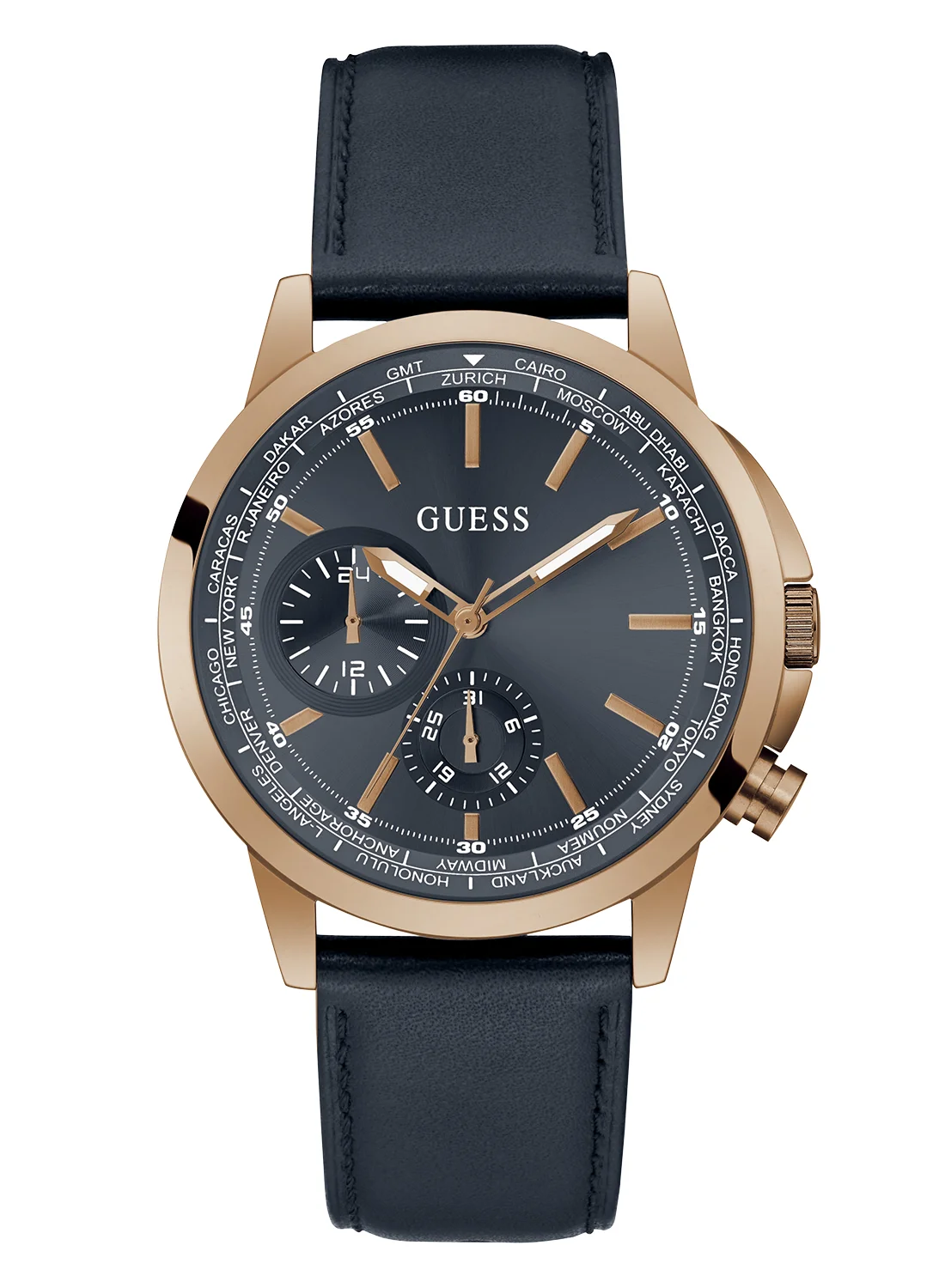 Premium Analog Quartz Wristwatch with Leather Strap for Men (Brown, One Size) i1sgh