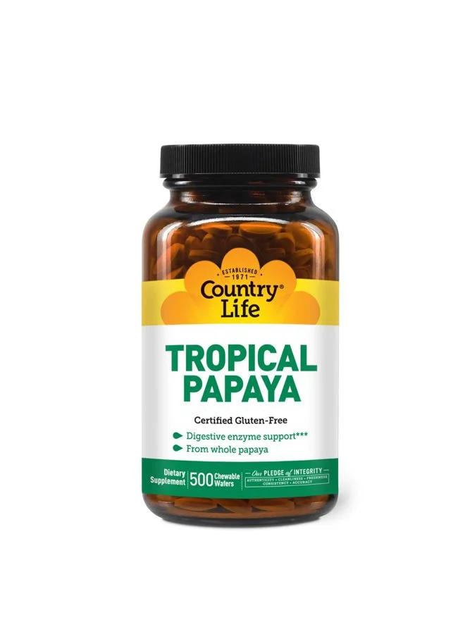 Country Life Natural Tropical Papaya Enzyme Digestive Support Supplement (500 Wafers) zfgj6