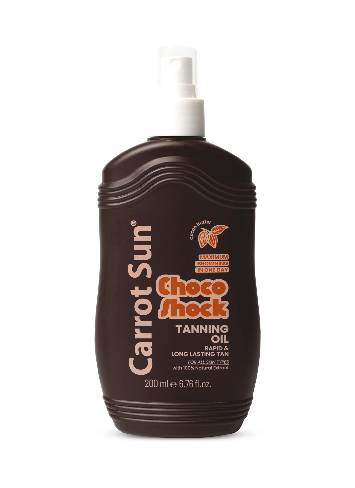 Carrot Sun Cocoa Tanning Oil Premium Natural Bronzing Formula for Sun-Kissed Skin (200 mL) xzpqk