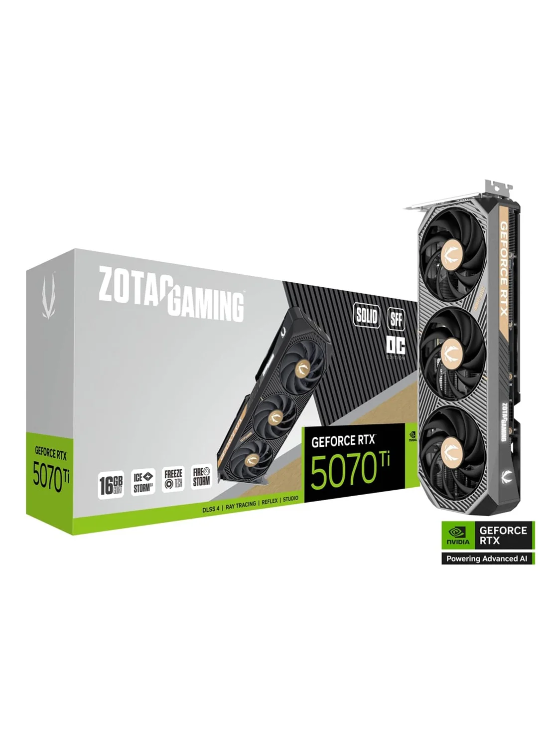 ZOTAC Gaming Graphics Card RTX 5070 Ti Solid SFF OC Edition High-Performance Desktop GPU wbrw4