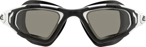 Premium Swimming Goggles Anti-Fog UV Protection Wide View Lens (Black/White, One Size) 9juyi