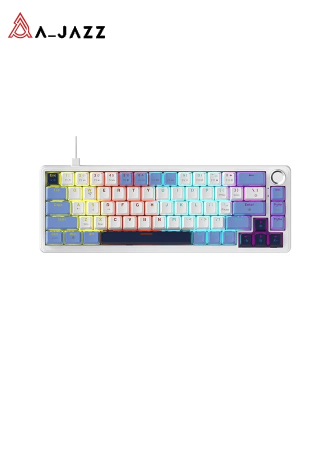 A-jazz AK690 Wired Mechanical Keyboard with RGB Backlighting and Hot-Swappable Switches (Compact, 68-Key) j6vcq