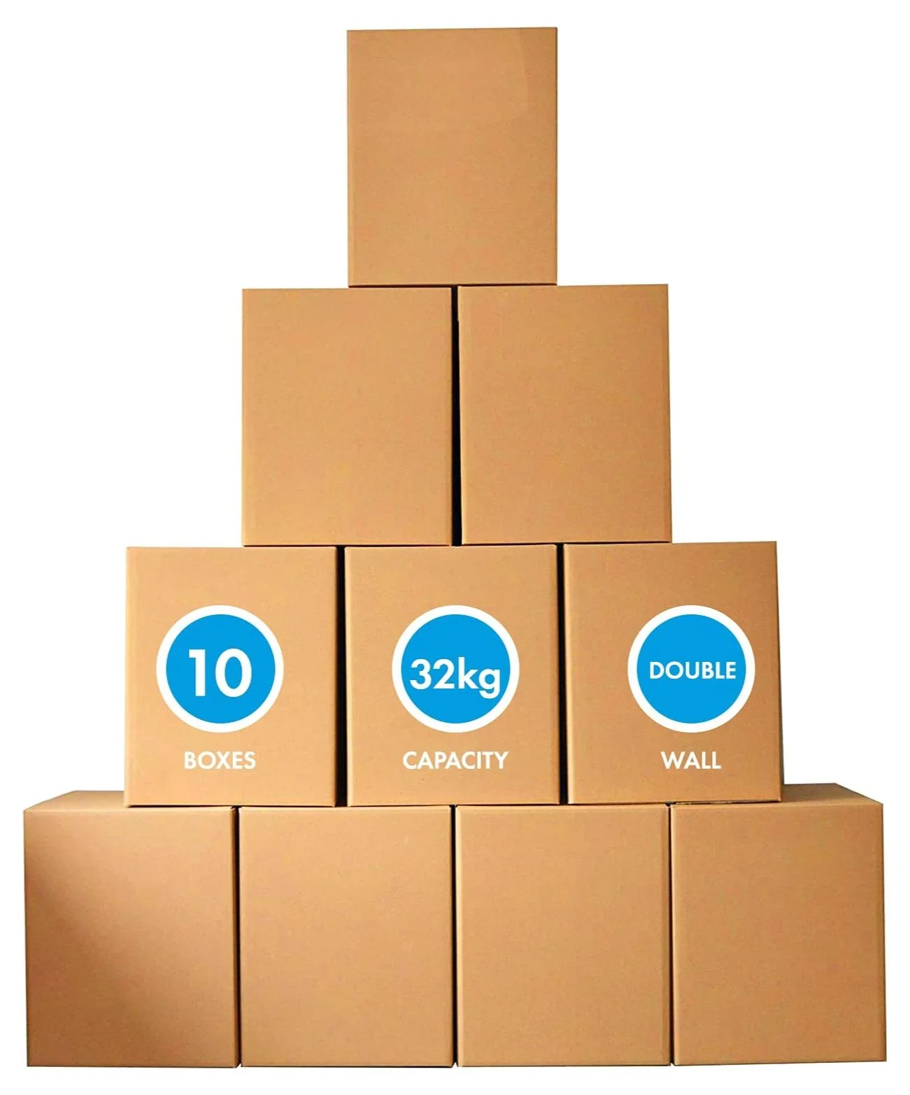 MARKQ Large Double Wall Corrugated Moving Boxes (Brown, 45 x 45 x 70 cm, 10 Pack) 6e4gi