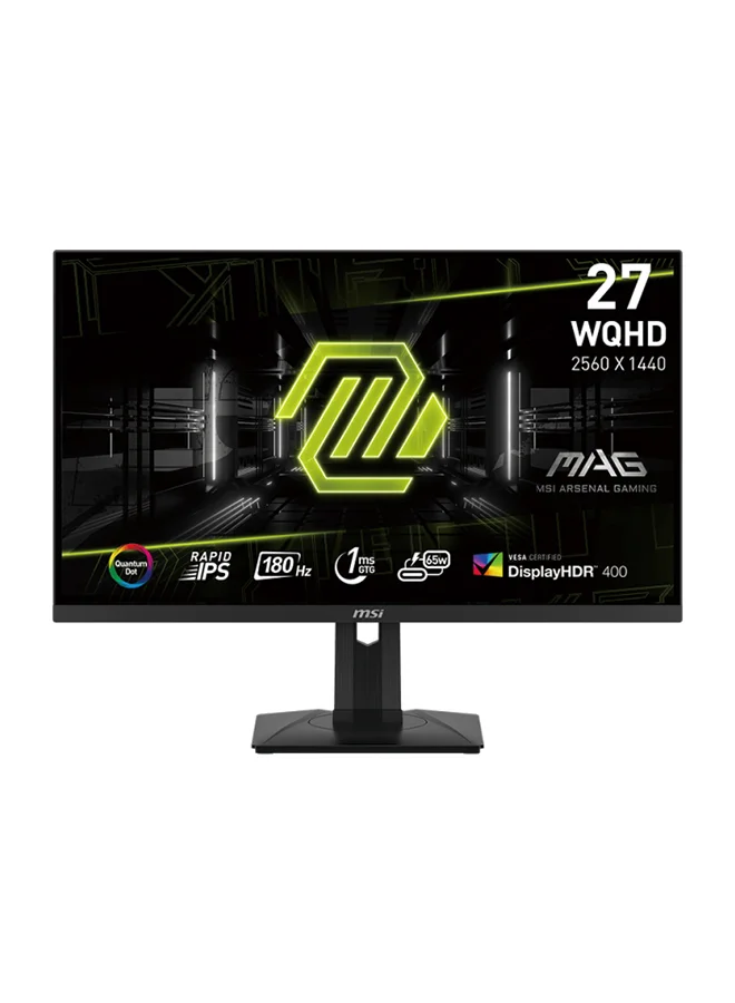Premium Gaming Monitor 27-inch WQHD Rapid IPS Display 180Hz Refresh Rate 1ms Response Time Adaptive Sync (Black, 27-inch) 7b6h6