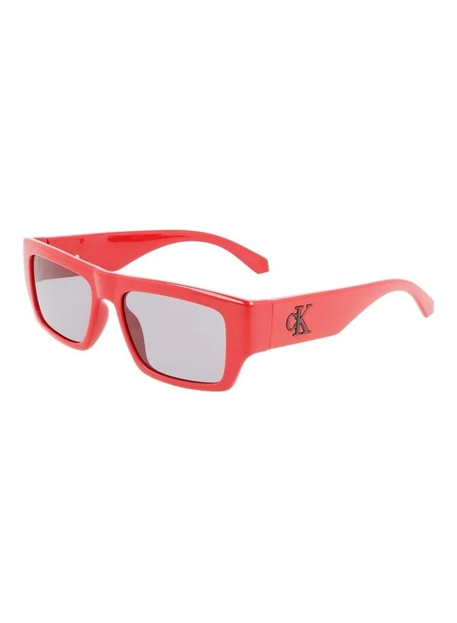 Premium Rectangle Sunglasses Full Rim Injected Frame Lightweight UV Protection (Red, 54mm) evphy