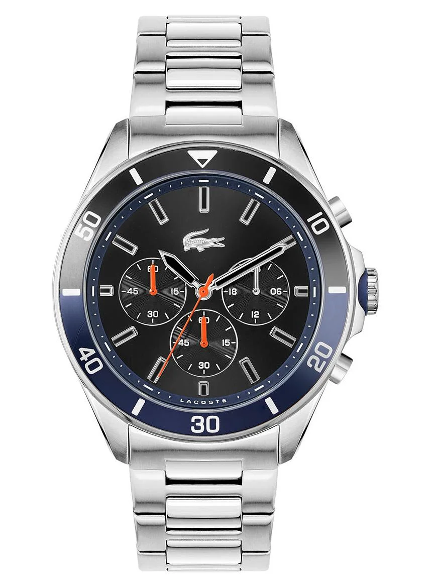 Premium Men Tiebreaker Chronograph Watch with Stainless Steel Band (Black Dial, 43 mm) q17r9