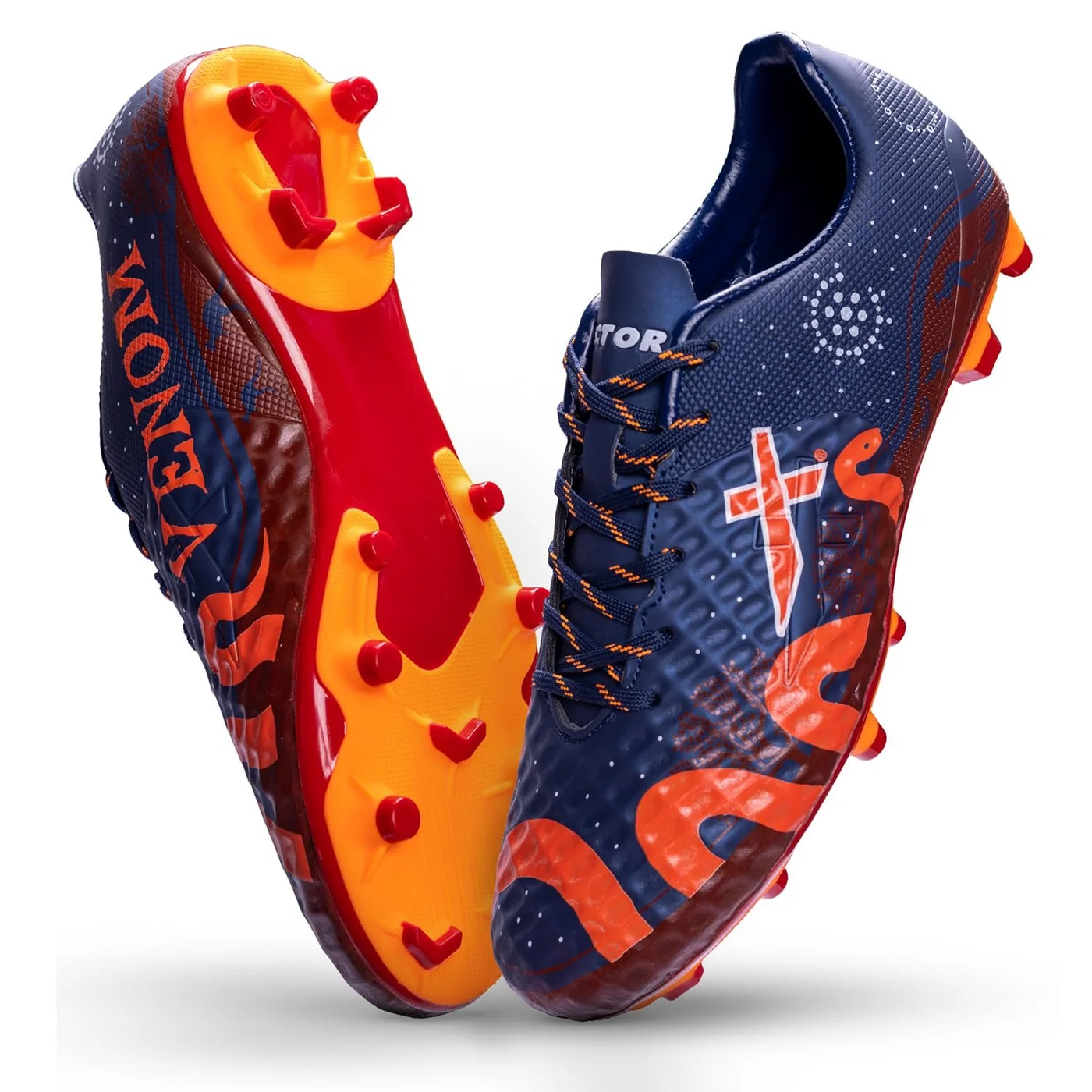 Vector X Venom Football Studs Professional Athletic Soccer Shoes (For Men, 42 EU) 0xau6