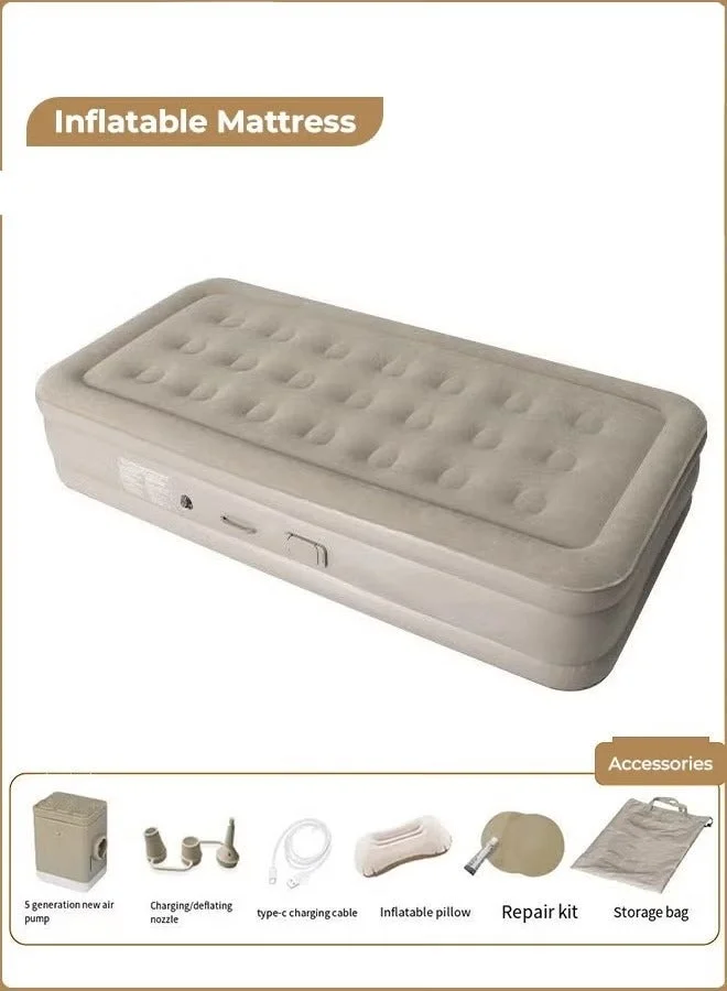 Gulf Trend Portable Inflatable Air Mattress with Built-in Electric Pump Water-Resistant Sleeping Pad for Camping and Guests (190 cm x 99 cm) gk8es