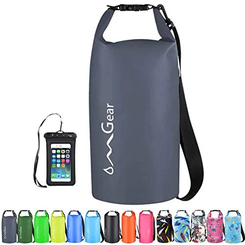 OMGear Waterproof Dry Bag Floating Sack for Kayaking Boating and Hiking (Grey, 5L) jd1yb