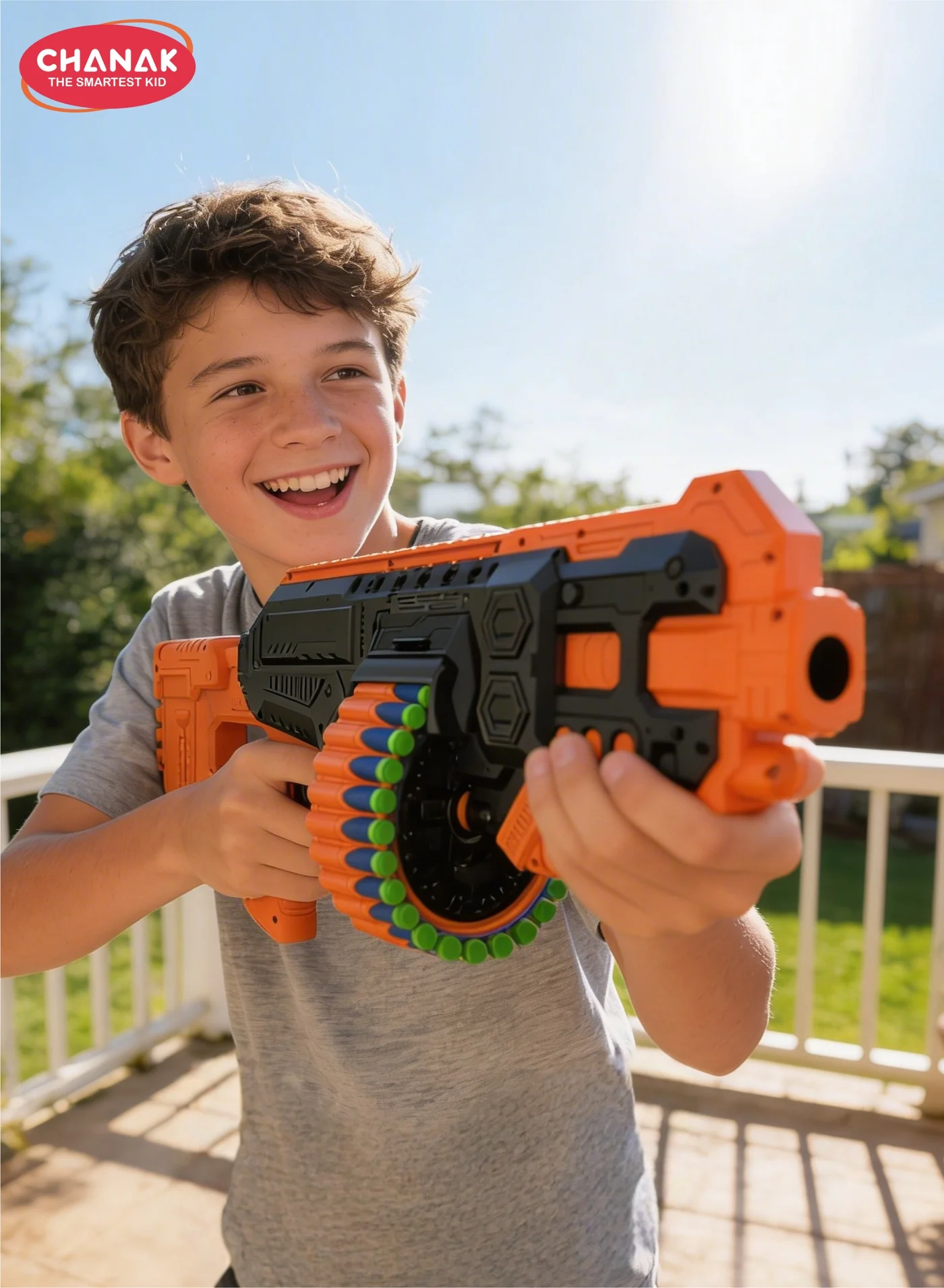 Chanak Street Viper Motorized Dart Blaster Toy with 30 Soft Foam Darts (18m Range, Rechargeable Battery, High Capacity Magazine) wr6c4