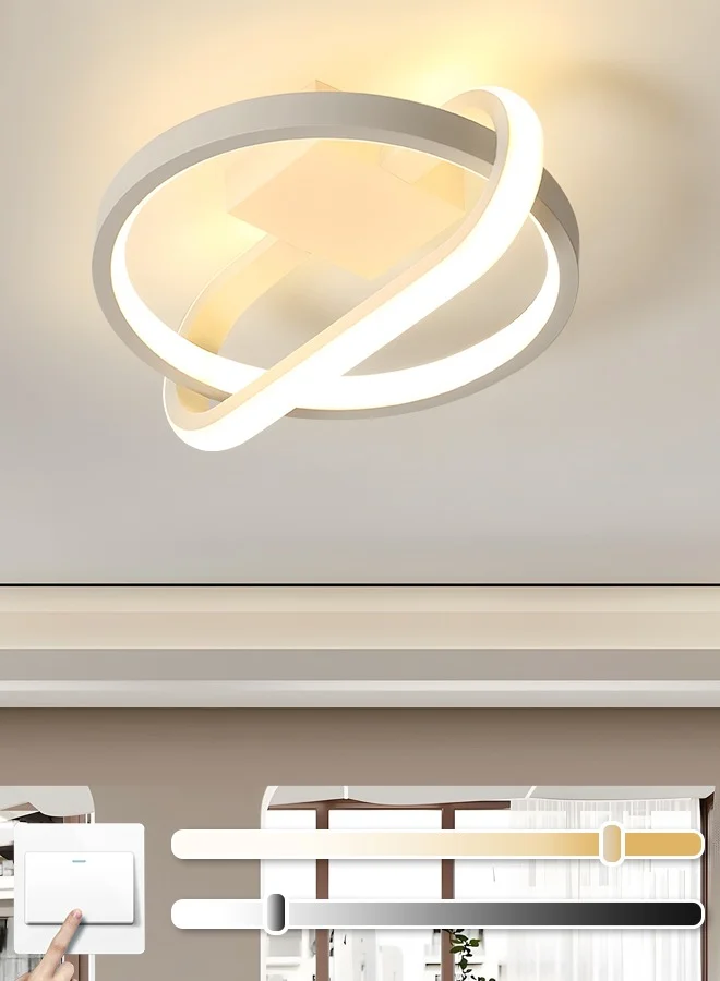 YATAI LIGHTING Modern LED Ceiling Light and Wall Lamp, 20W Flush Mount Fixture, 3-Color Dimmable, Premium Aluminum & Acrylic (White, 20W) i0r68
