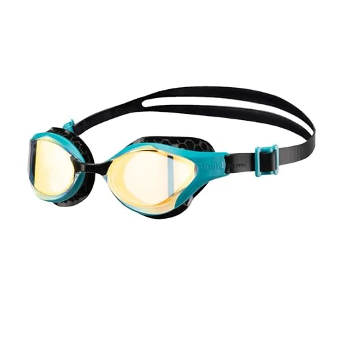 Premium Training Swim Goggles with Anti-Fog Mirror Lens and Cushioned Seals (Yellow, One Size) bfcij