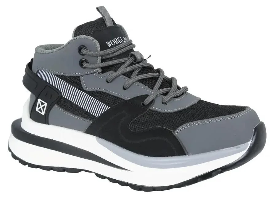 Workland Mid Ankle Safety Shoes Premium Protective Footwear for Construction and Industrial Use (Grey, Size 42) 5tt4v