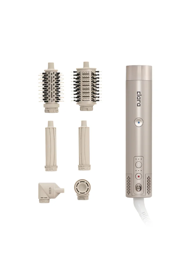 CLARA 6-in-1 Professional Hair Multi Styler, Ionic Blow Dryer & Auto-Wrap Curler Set, Salon-Quality Styling Tool for All Hair Types (Rose Gold, 1500W) q6qvi