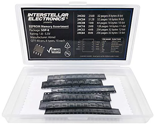 Interstellar Electronics EEPROM Memory Chip IC Assortment SMD SOP8 Series (60 Pieces) ygk0q