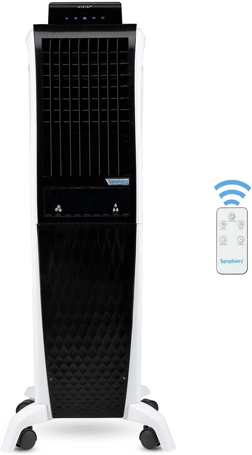 Portable Tower Air Cooler with Honeycomb Cooling Pads and Touchscreen Control (White, 40 L) 81n7v