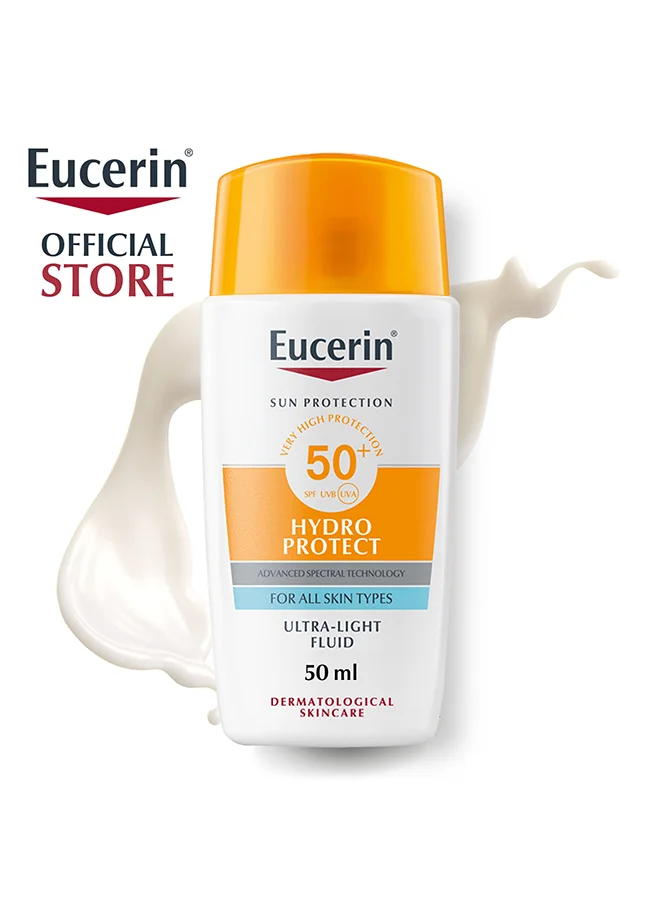 Eucerin Hydro Protect Face Ultra Light Fluid SPF 50+ High UVA/UVB Protection for All Skin Types (50 mL) uardd