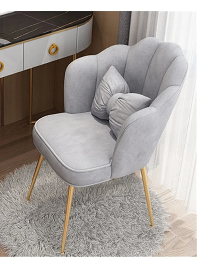 NKX Round Flower Petal Accent Chair with Golden Legs Premium Velvet Upholstered Seat for Living Room and Bedroom (75 cm x 75 cm) rd79x