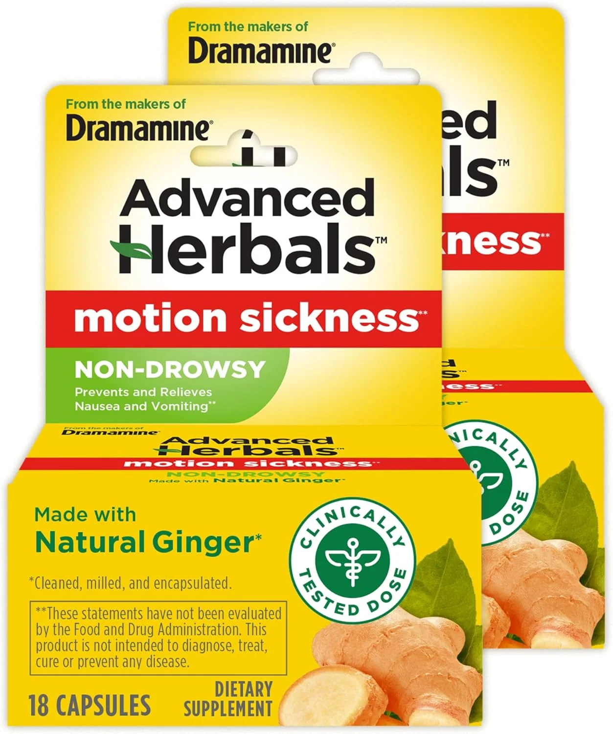 Advanced Herbals Natural Ginger Motion Sickness Relief Supplement (Non-Drowsy, 36 Count) nw86o
