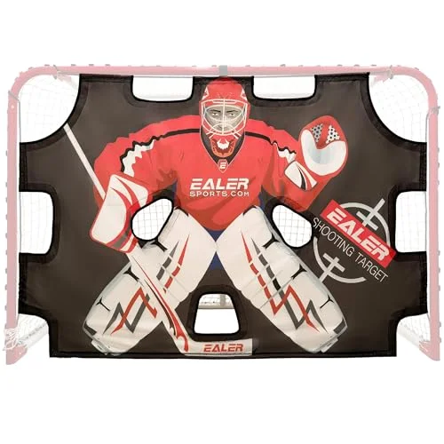 EALER Hockey Goalie Shooting Target Practice Net with 11 Holes Heavy-Duty Tear-Proof Fabric (183 cm x 122 cm) a4o3b