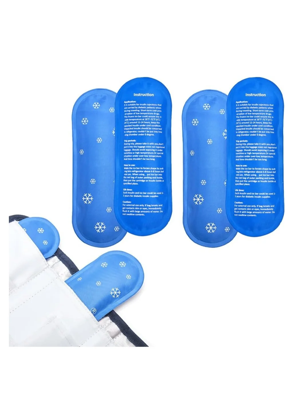 DMG TECH Reusable Cooling Gel Packs for Medical Travel Cases (4 Pack, 15 cm x 5 cm) 09al1