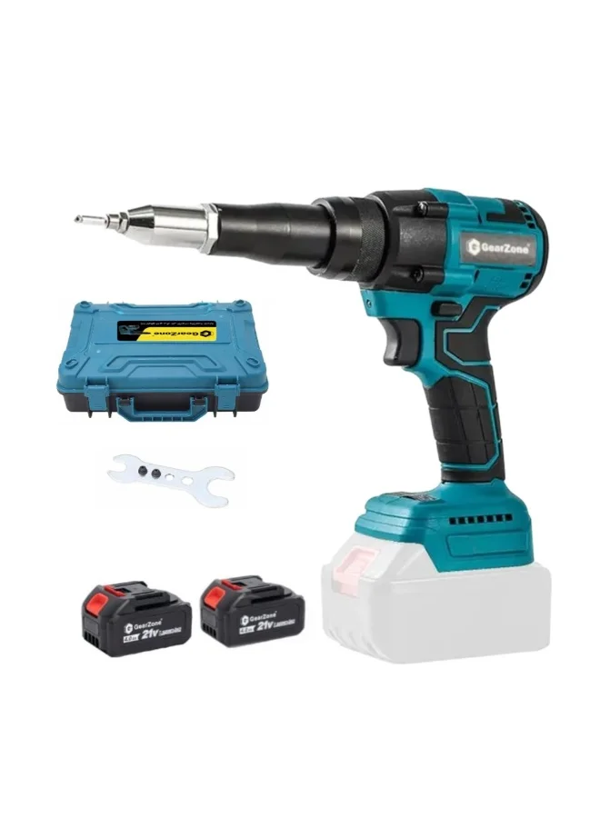 Premium Cordless Rivet Gun Automatic Brushless Riveter Tool Kit (Blue, 2.4-4.8 mm) 0agcz