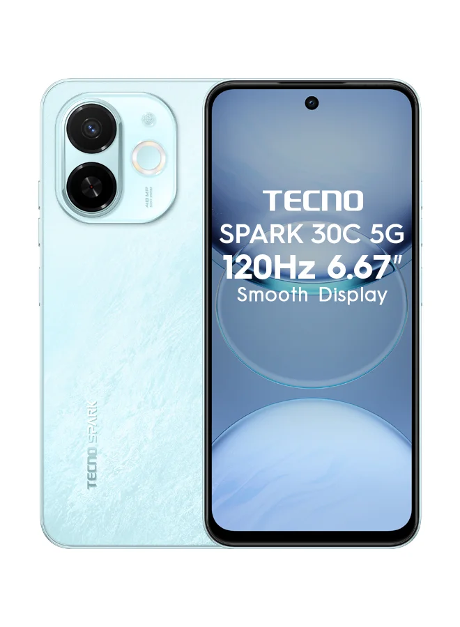 TECNO Spark 30C Dual SIM Smartphone (Azure Sky, 4GB RAM, 64GB Storage, 5G, 6.67 inch) wkcrk
