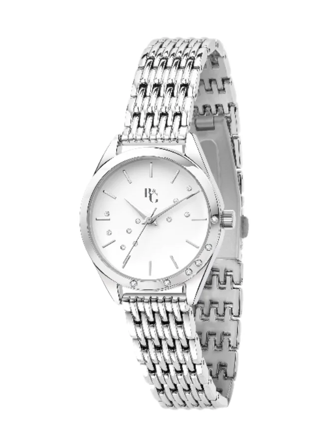 B&G Women's Analog Quartz Watch with Silver Stainless Steel Band (White Dial, 30mm) k5j11