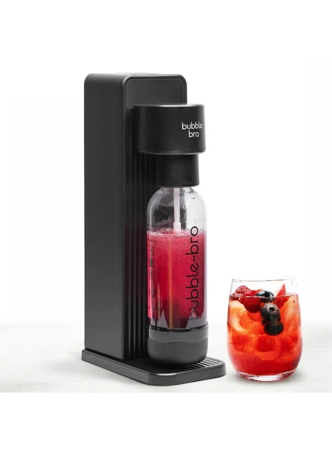bubble-bro Versa Soda Maker Machine Premium Carbonation System for Home and Office (Black, 1L) qzlpp