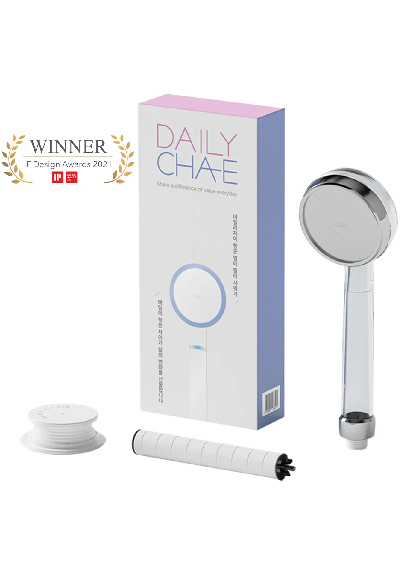 DailyCha-E Multi-Stage High Pressure Shower Head System (Clear, 1 Pack) 46tq2
