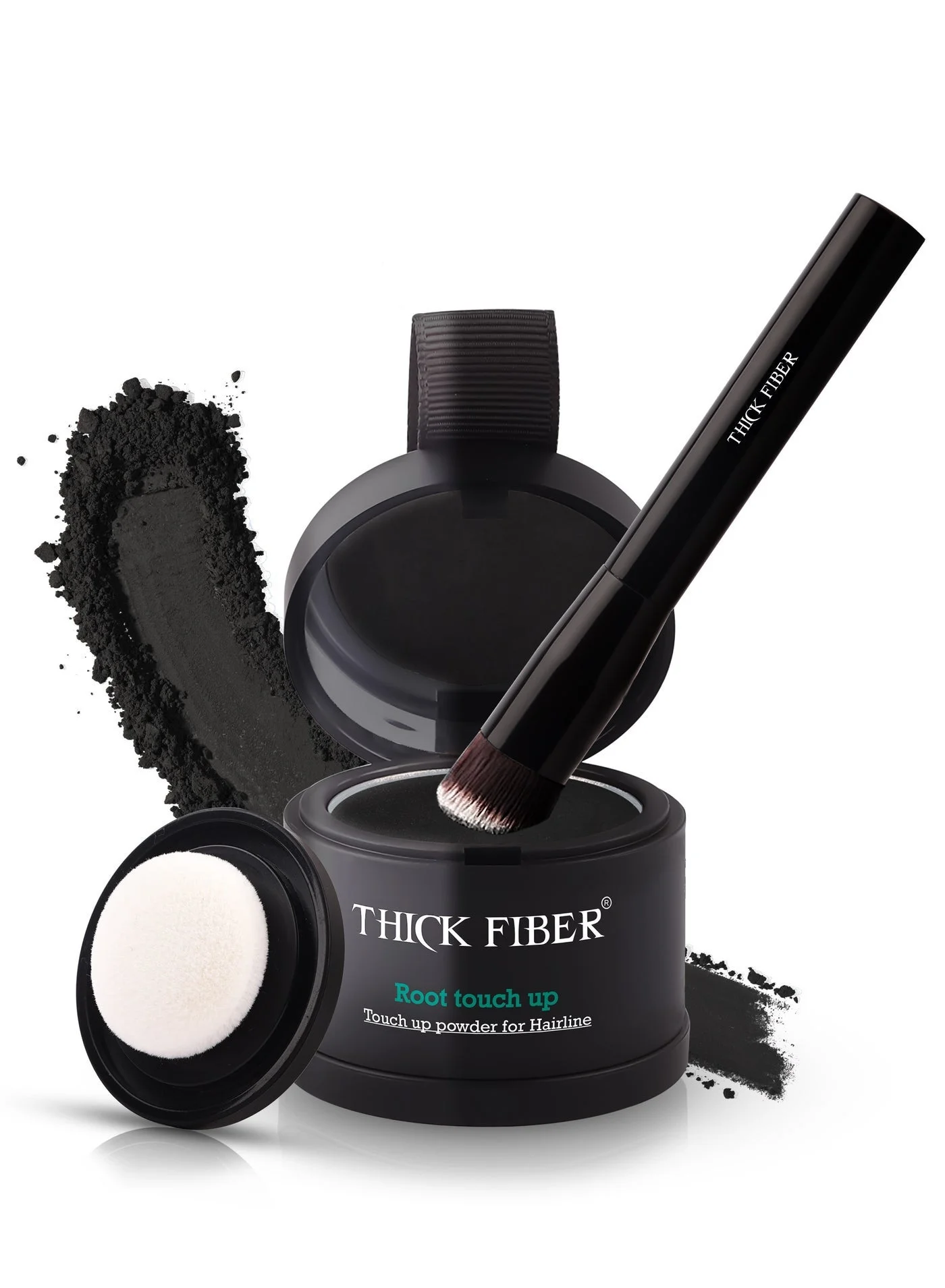 Premium Root Touch Up Powder Hair Concealer for Thicker-Looking Hair (Black, 15g) e3qo9