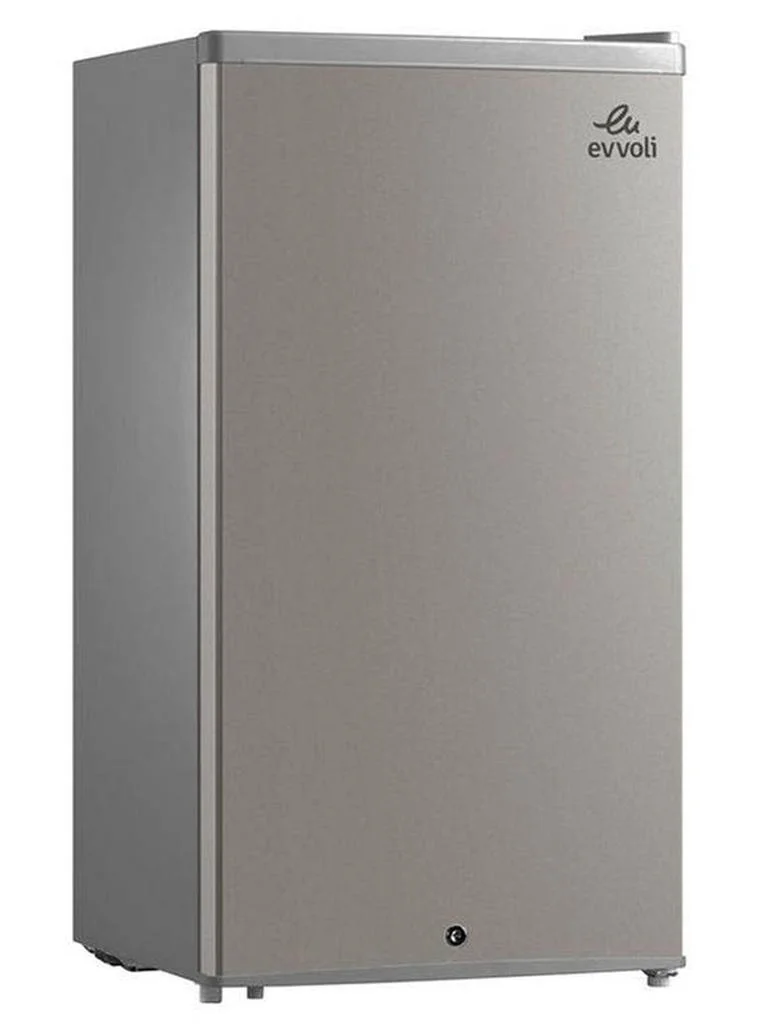 Evvoli Mini Fridge Compact Refrigerator with Mechanical Control and Recessed Handle (Silver, 85L) e9ncj